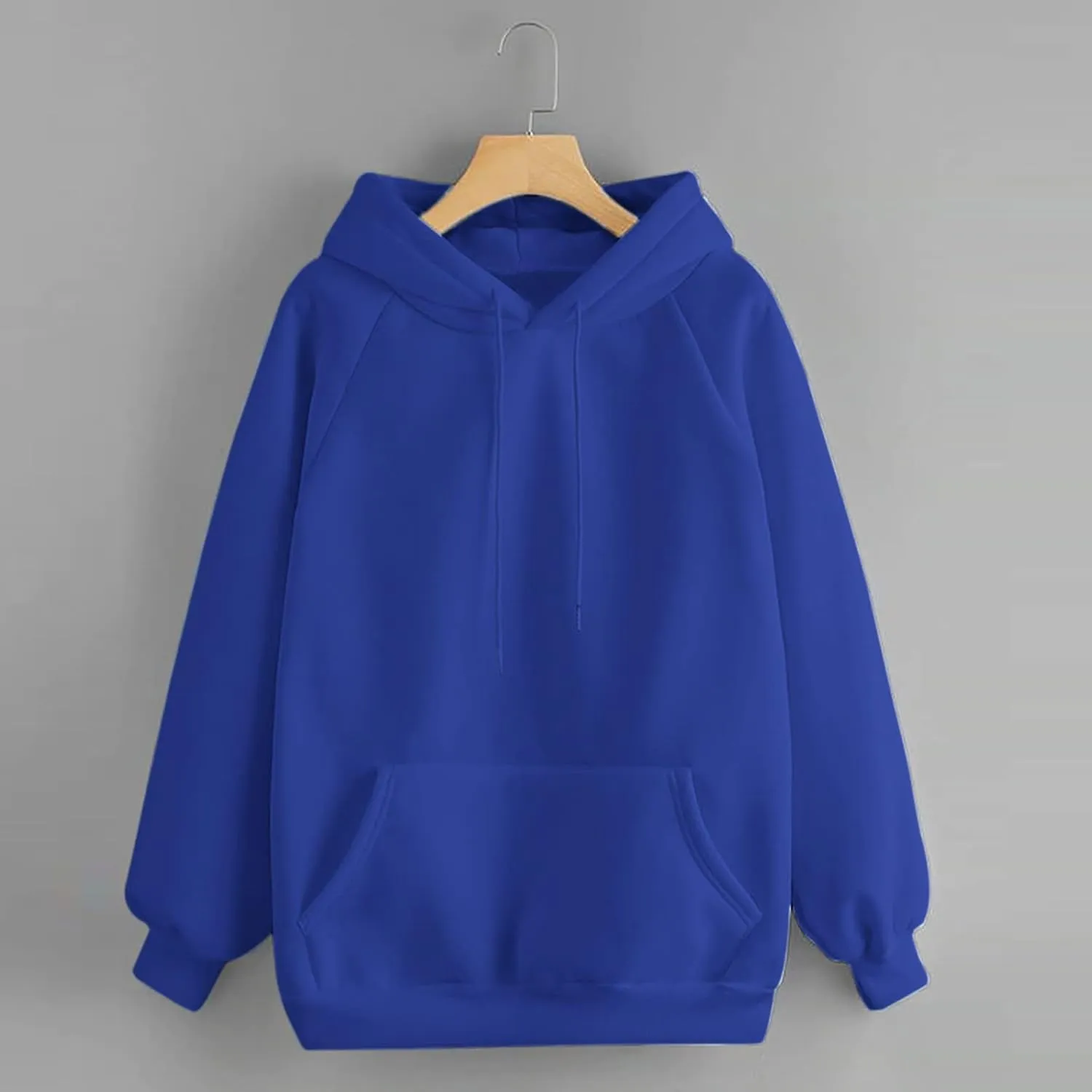 Lightweight Drawstring Hoodies for Women Fall Winter Solid Color Hooded Sweatshirt Oversized Long Sleeve Pullover Top