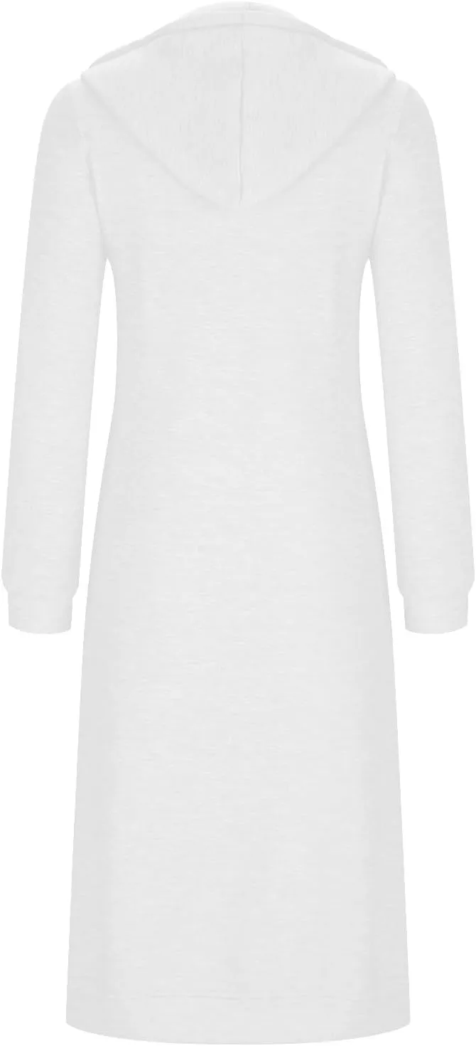 Long Jackets For Women Zip Up Hoodies Long Sleeve Fall Hooded Sweatshirt Coat Fashion Oversized Jacket With Pockets