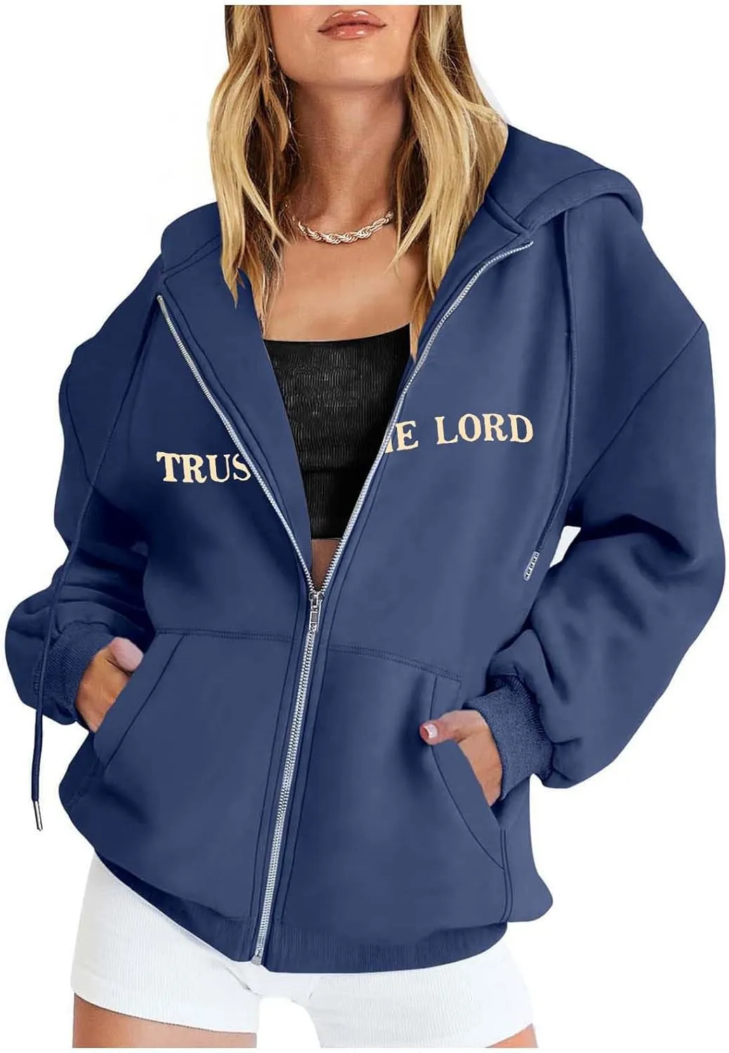 Love Like Jesus Zip Up Christian Hoodies for Women Bible Verse Graphic Y2K Hooded Sweatshirt Coat Fall Fashion Comfort Hoodie