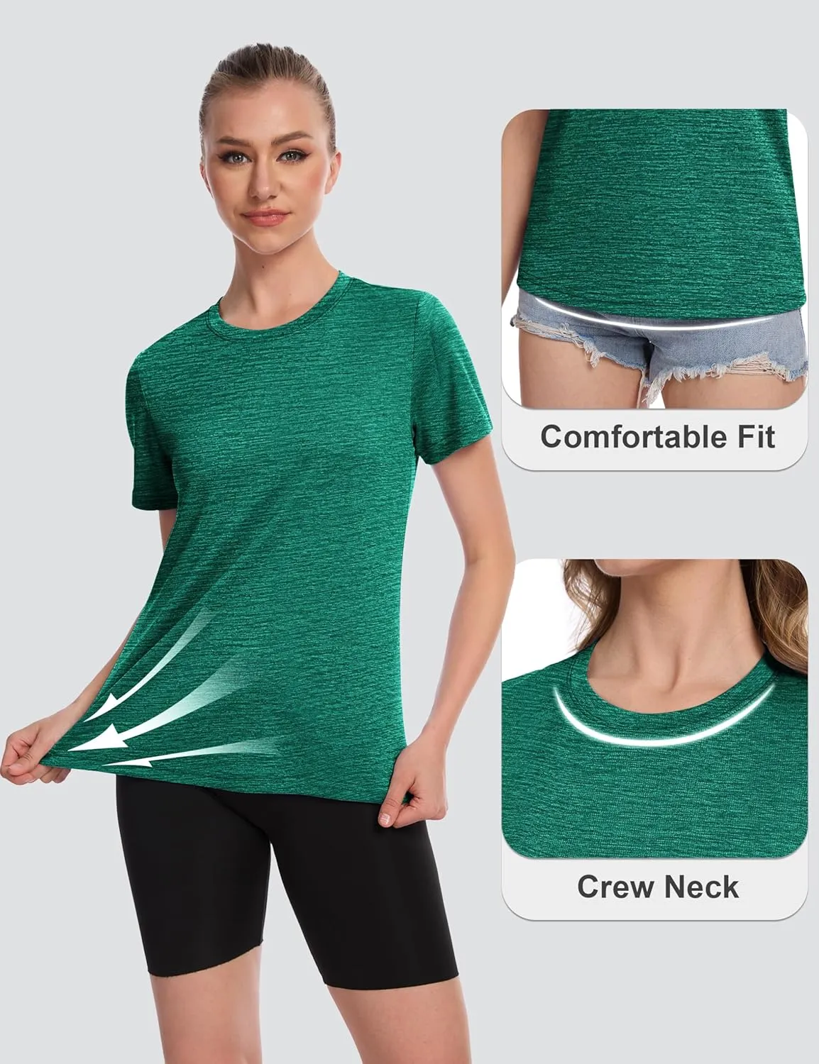 MAGCOMSEN Women's Short Sleeve T Shirts UPF 50  Sun Protection Athletic Running Workout Tee Tops
