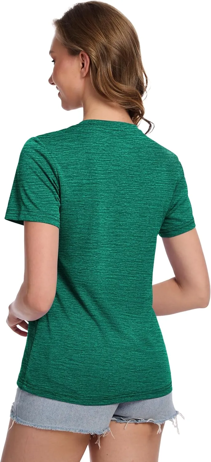MAGCOMSEN Women's Short Sleeve T Shirts UPF 50  Sun Protection Athletic Running Workout Tee Tops