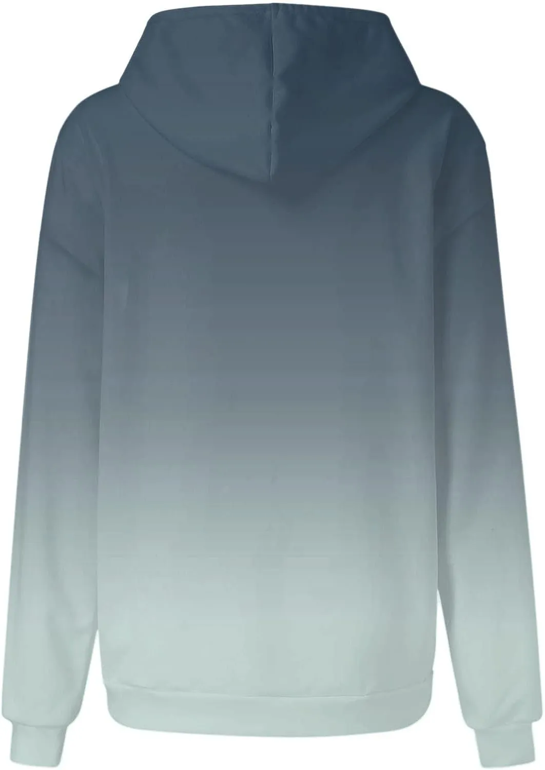 maisdgop Hoodies for Women Drawstring Pullover with Pocket Gradient Print Oversized Sweatshirt Casual Crewneck Hooded Tops