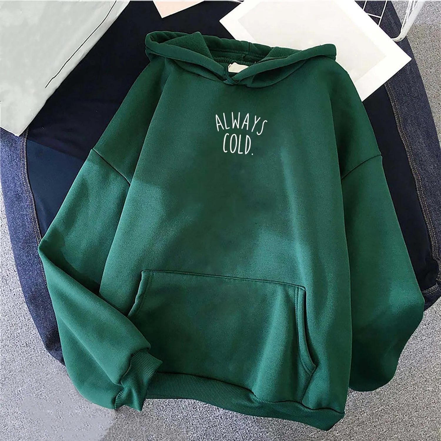maisdgop Oversized Hoodie for Women Long Sleeve Hooded Sweatshirt Loose Crewneck Drawstring Pullover Print Tops with Pockets