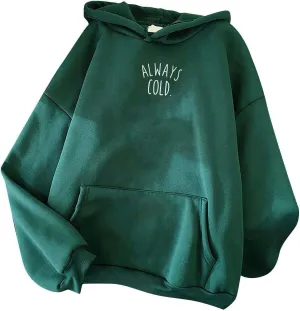 maisdgop Oversized Hoodie for Women Long Sleeve Hooded Sweatshirt Loose Crewneck Drawstring Pullover Print Tops with Pockets