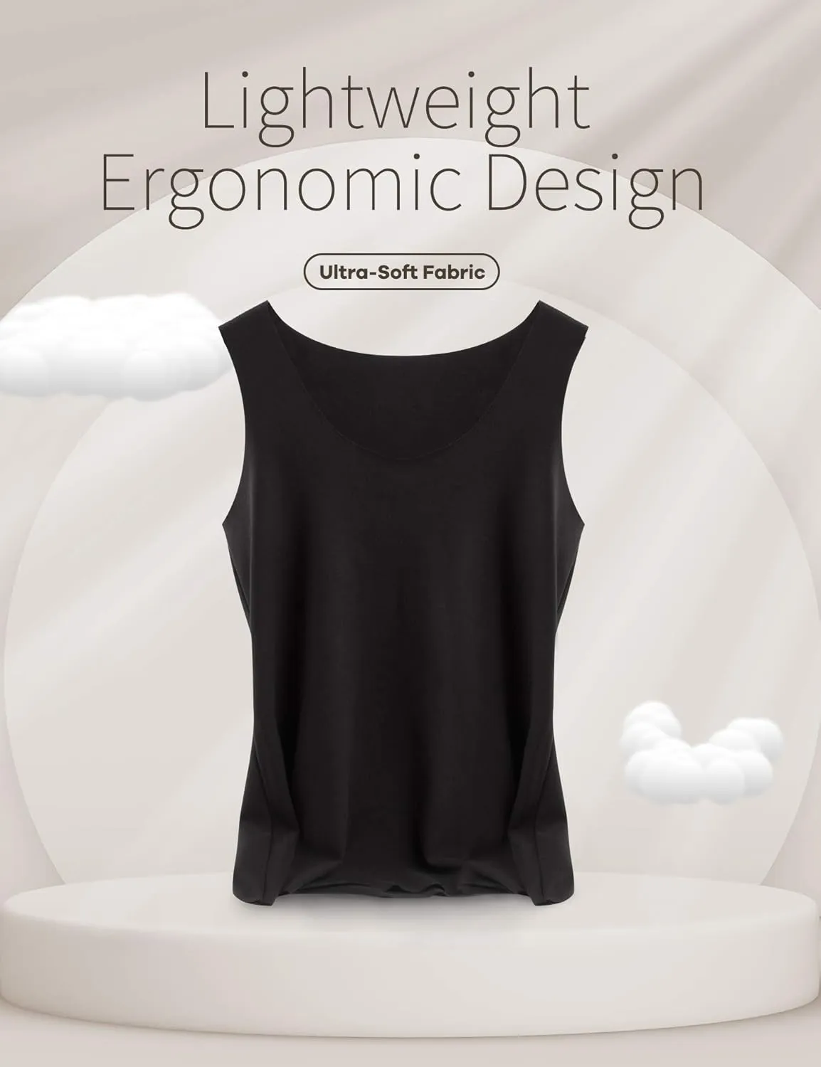 MANCYFIT Thermal Tank Top for Women Fleece Cami Shirt Sleeveless Camisole Base Layer Seamless Warm Vest Scoop Neck