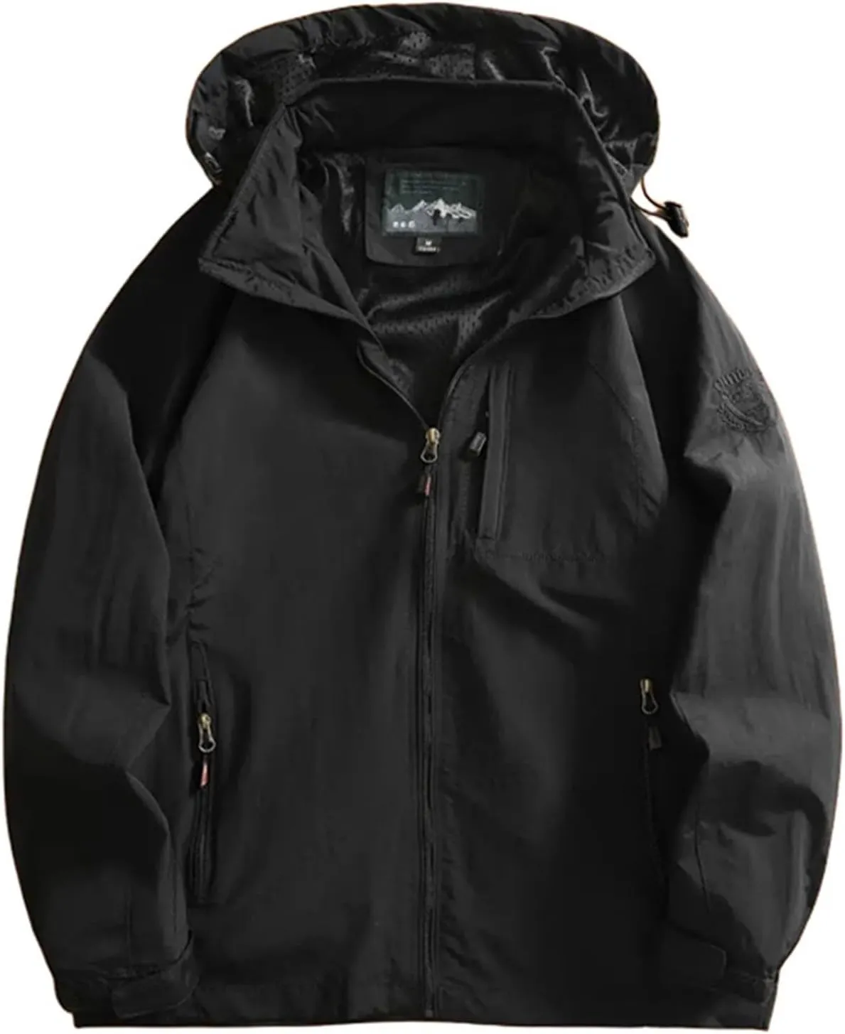 Men Lightweight Waterproof Jackets Running Travel Zip Hoodie 2024 Windbreaker with Hood Outdoor Raincoat for Hiking