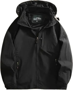 Men Lightweight Waterproof Jackets Running Travel Zip Hoodie 2024 Windbreaker with Hood Outdoor Raincoat for Hiking
