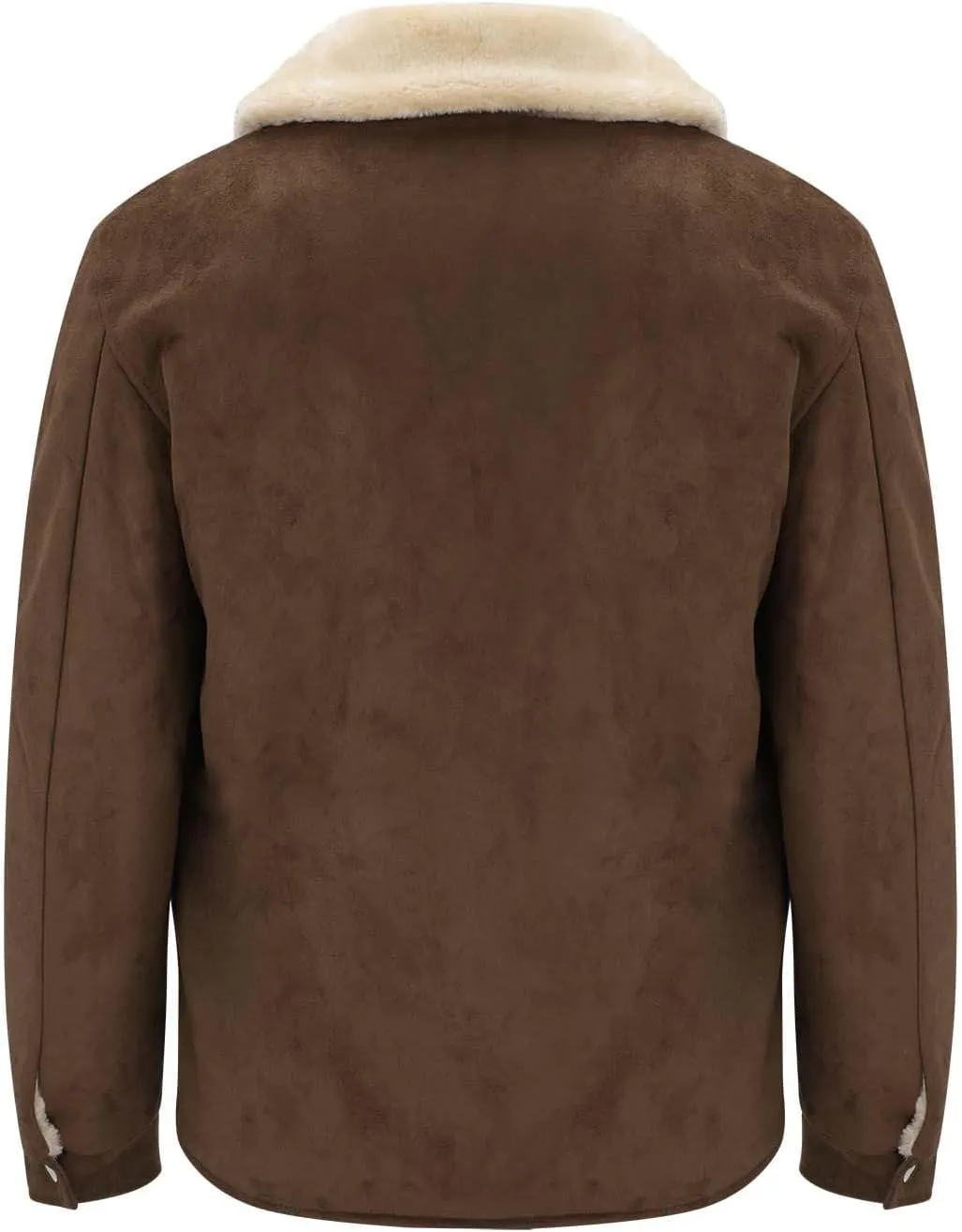 Mens Faux Suede Leather Jackets Spread Collar Motorcycle Sherpa Bomber Jackets Notch Lapel Biker Motorcycle Zip Up Coats