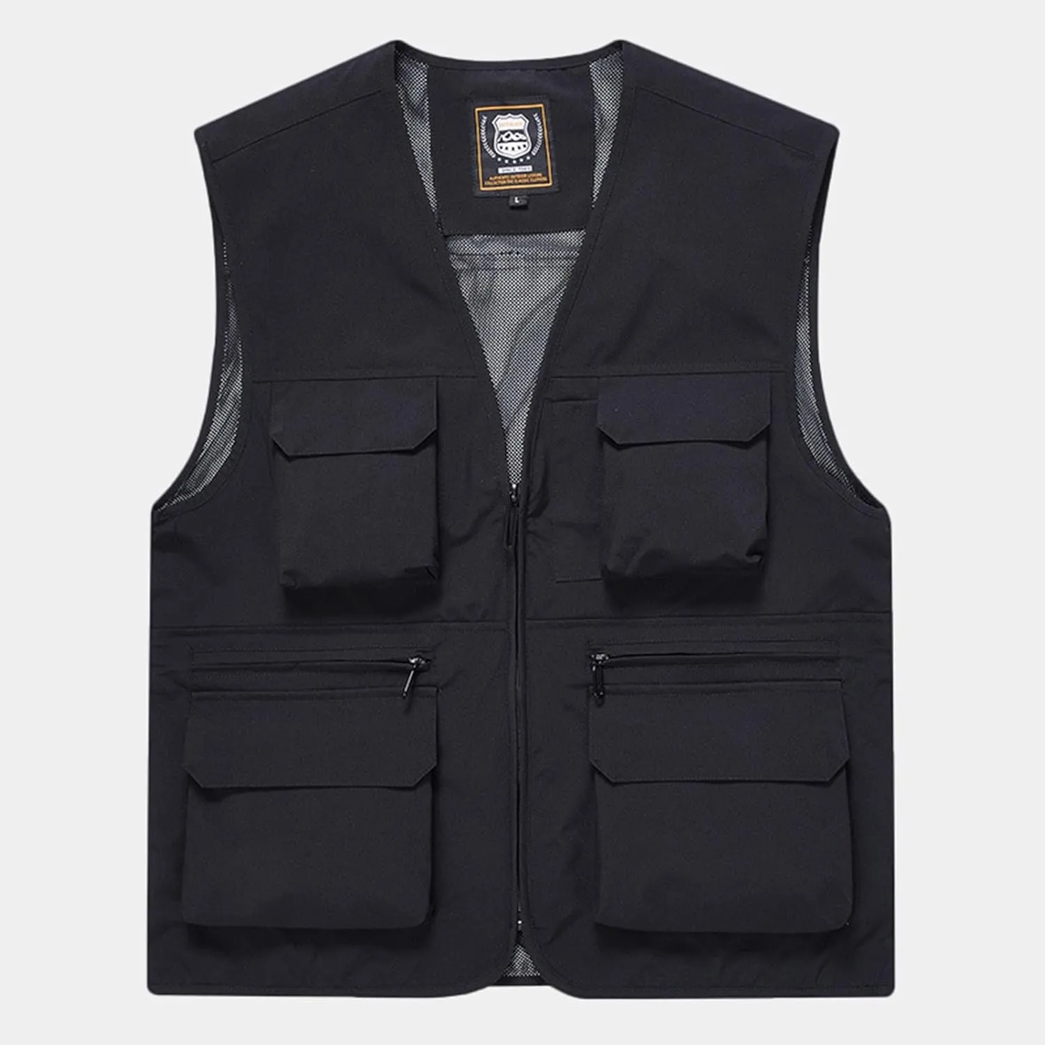 Men's Fishing Vest Casual Outdoor Mountaineering Mesh Photographer Jacket Multi-Pocket Breathable Quick Dry Coat