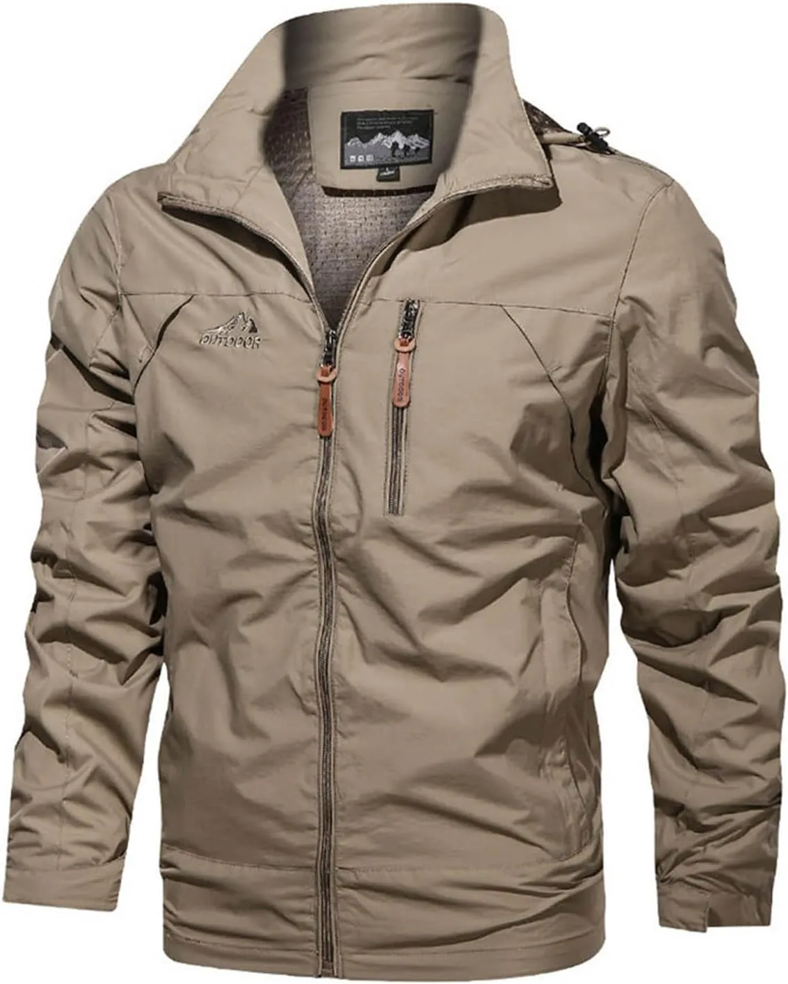 Mens Hooded Outdoor Jacket 2024 Fashion Winter Warm Trench Coat Long Sleeve Zipper Cargo Overcoat Multi Pocket