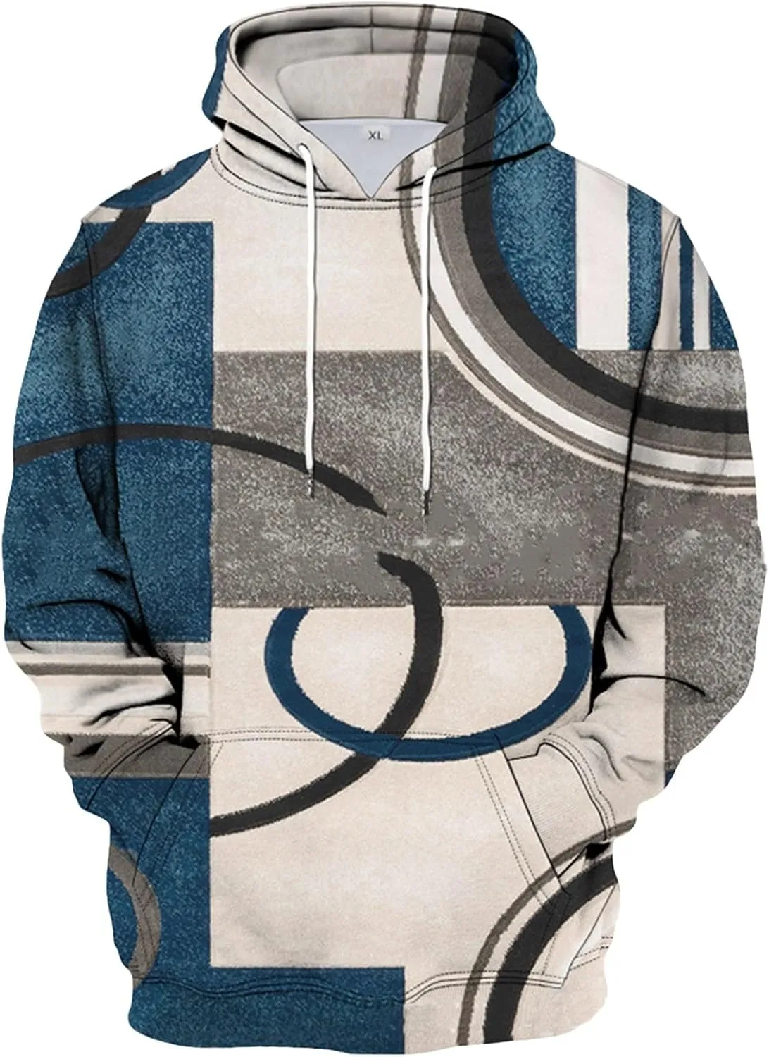 Mens Hooded Sweatshirt,Oversized 3D Graphic Hooded Sweatshrit For Men Women Unisex Casual Funny Long Sleeve Pullover