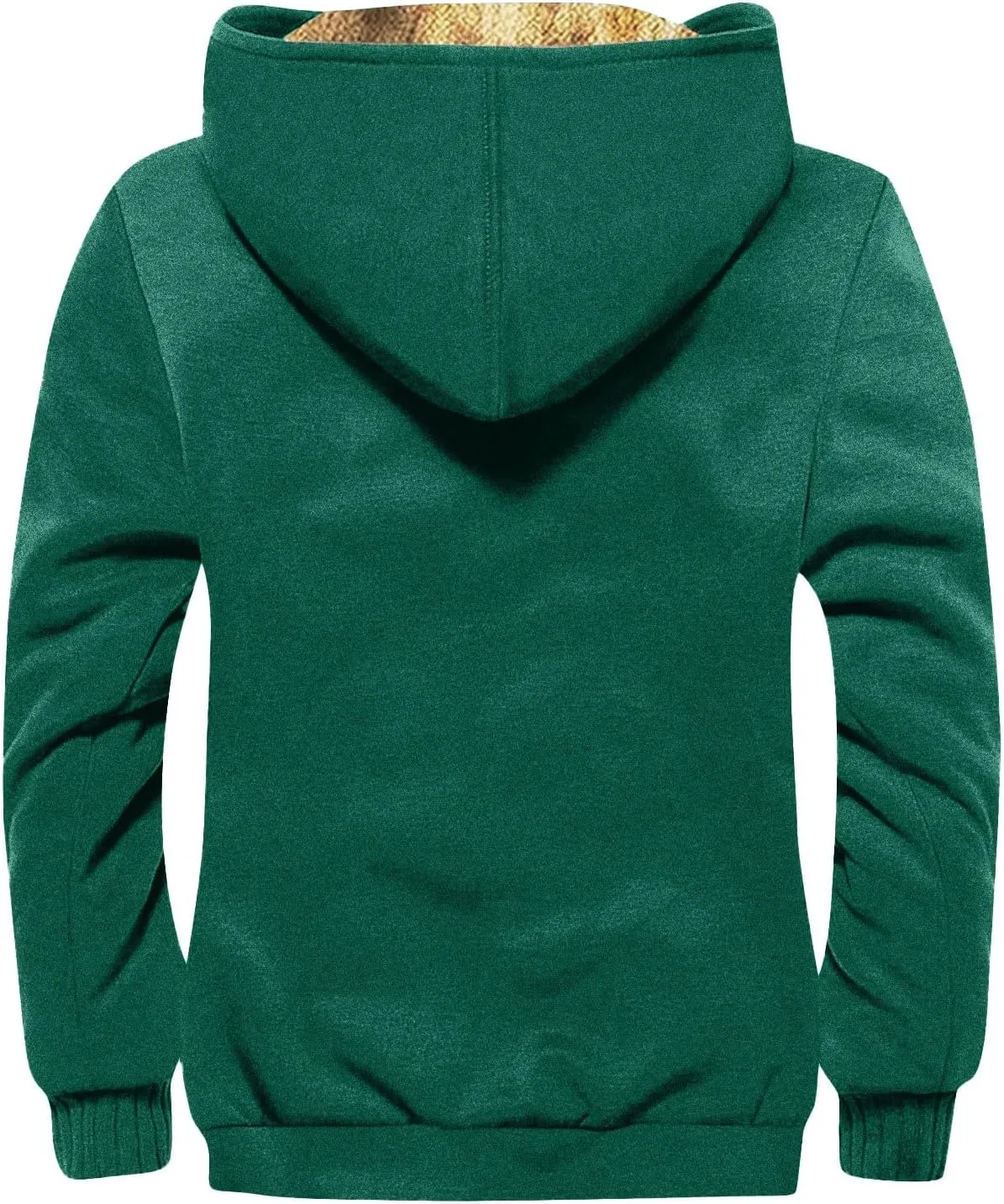 Men's Insulated Flannel Jacket Fleece Lined Plaid Coat Full Zip Up Hoodie Winter Outwear