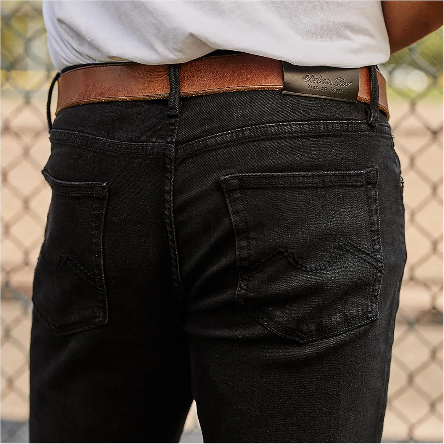 Mens Jeans Relaxed Fit  Straight Leg Stretch Jeans for Men  Ultimate Comfort Superflex Pants