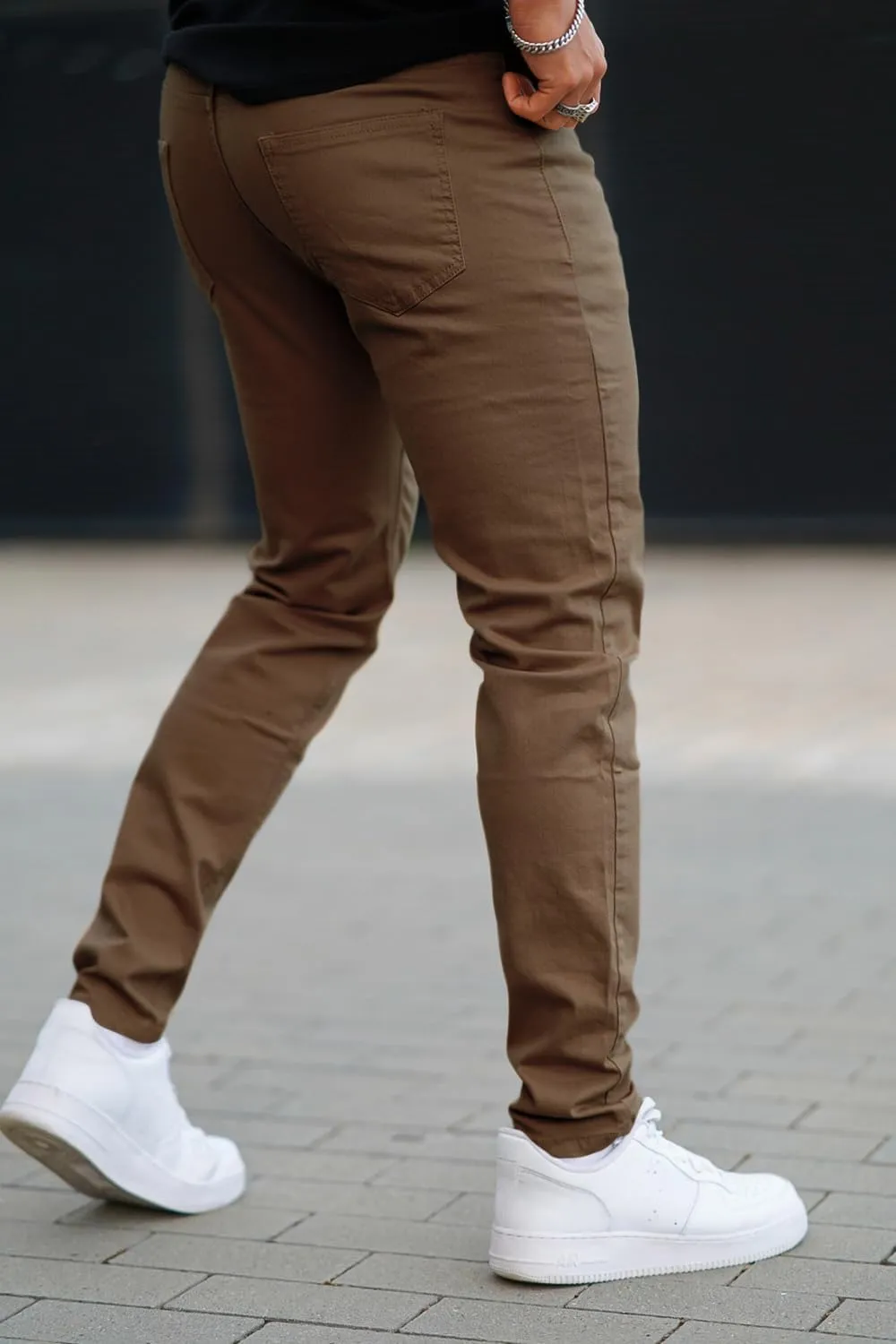 Mens Jeans Skinny Stretch Premium High Rise Colored Jeans Expandable Waist