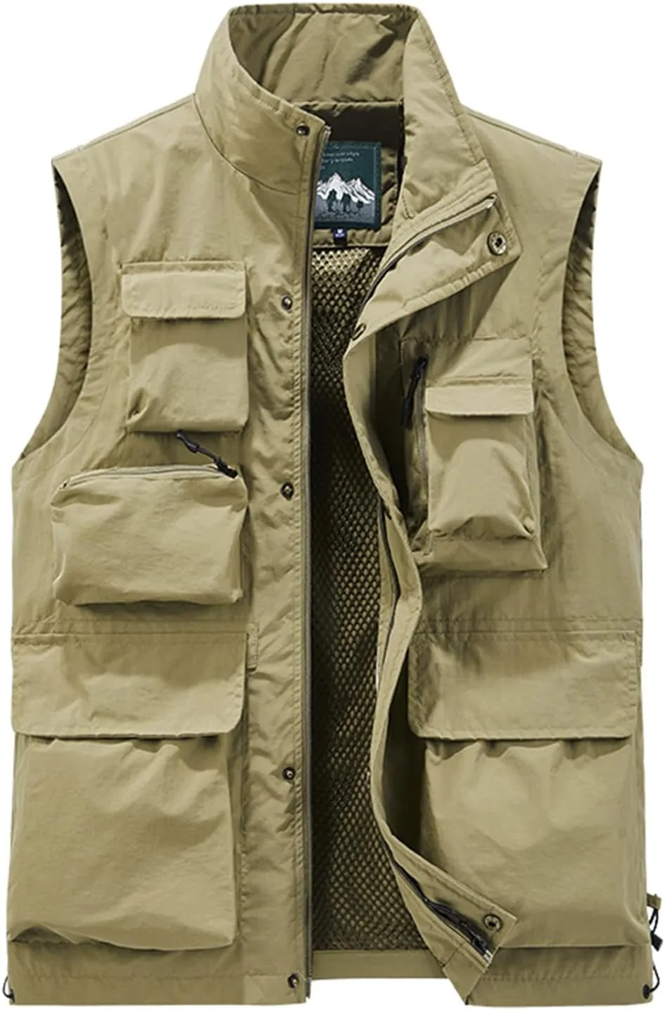 Men's Outdoor Work Vest Big and Tall Multi-Pocket Twill Utility Vest Jacket Lightweight Cargo Safari Fishing Vests