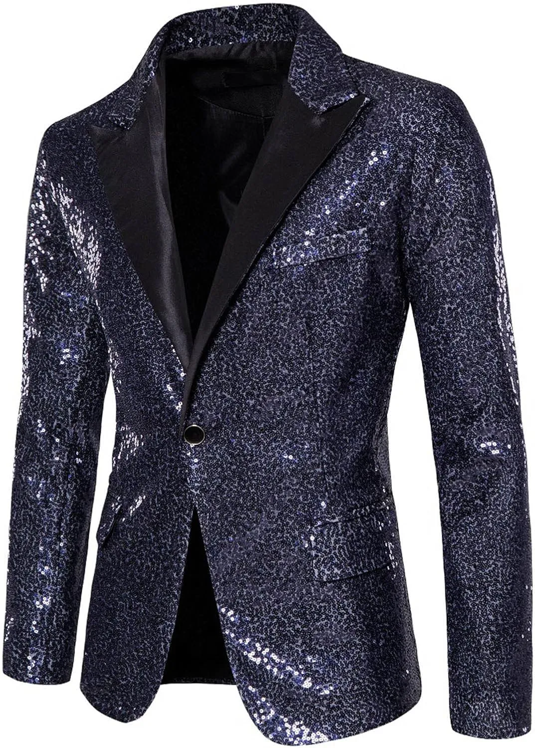 Mens Sequins Blazer 70s 80s Disco Suit Jacket Lapel Tuxedo Jackets for Party Wedding Prom, Shiny Christmas Outfits