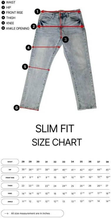 Men's Slim Fit Jeans - Mid Rise & Stretchy Denim Pants for Men - Casual Denim Jeans - Tapered Jeans for Men