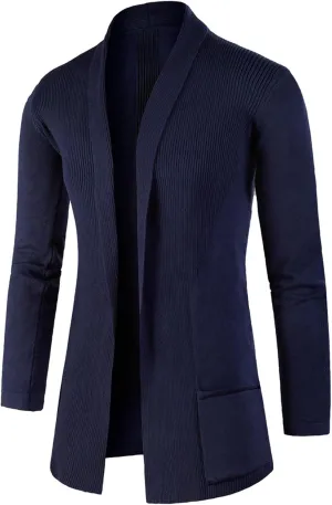 Mens Stylish Casual Cardigan Sweater Comfortable Slim Fit Fall 2024 Winter Coats Shawl Collar Soft Fabric V Neck Jackets