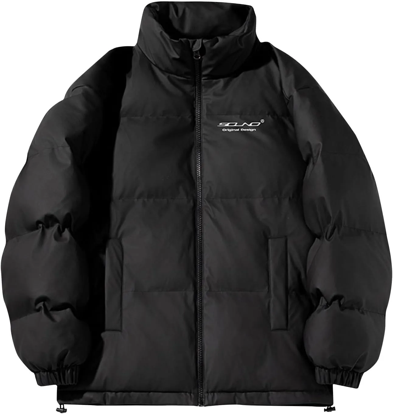 Men'S Winter Jacket Warm Puffer Coats Thicken Cotton Down Coat Stand Collar Lightweight Jacket Travel Padded Jacket