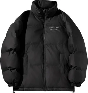 Men'S Winter Jacket Warm Puffer Coats Thicken Cotton Down Coat Stand Collar Lightweight Jacket Travel Padded Jacket