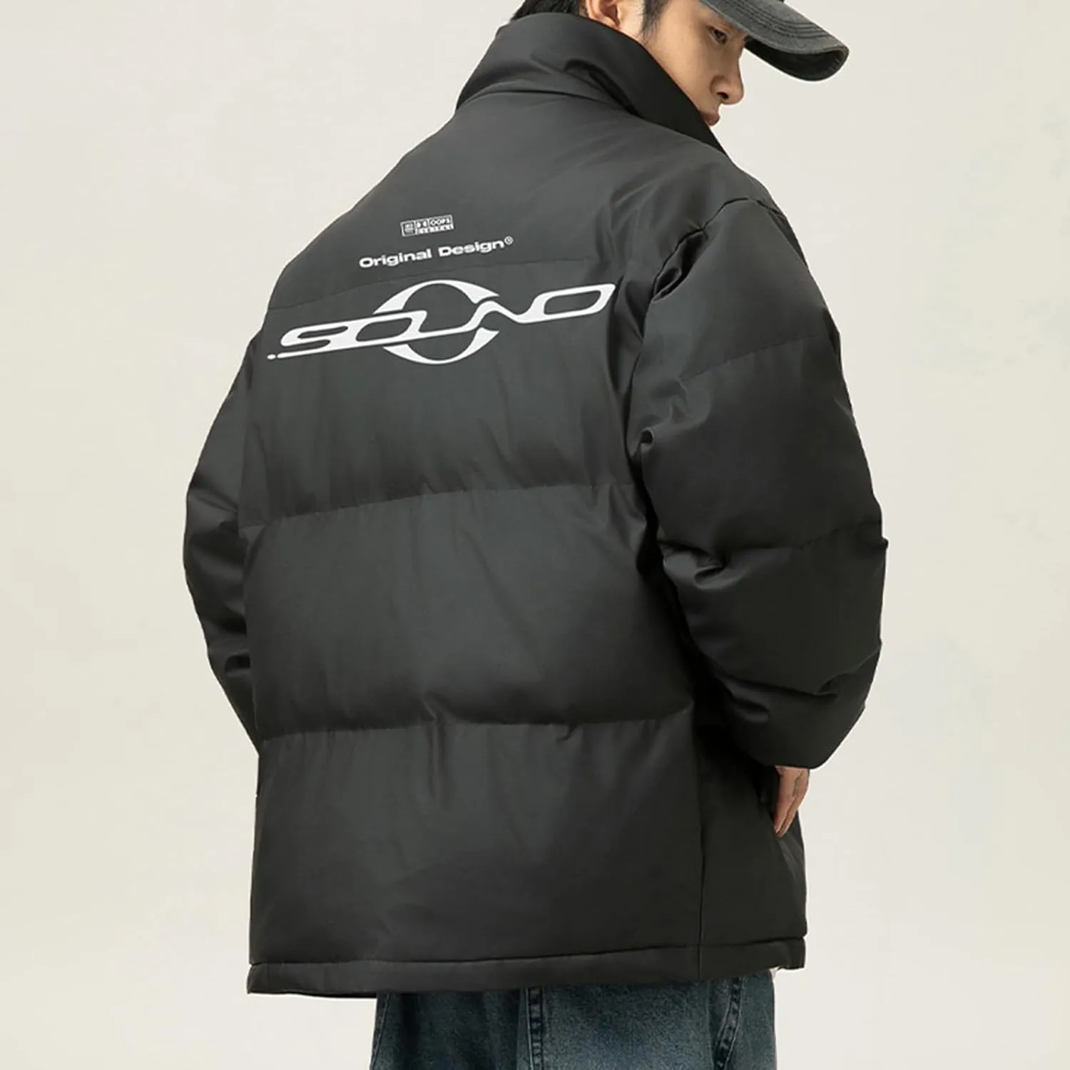 Men'S Winter Jacket Warm Puffer Coats Thicken Cotton Down Coat Stand Collar Lightweight Jacket Travel Padded Jacket