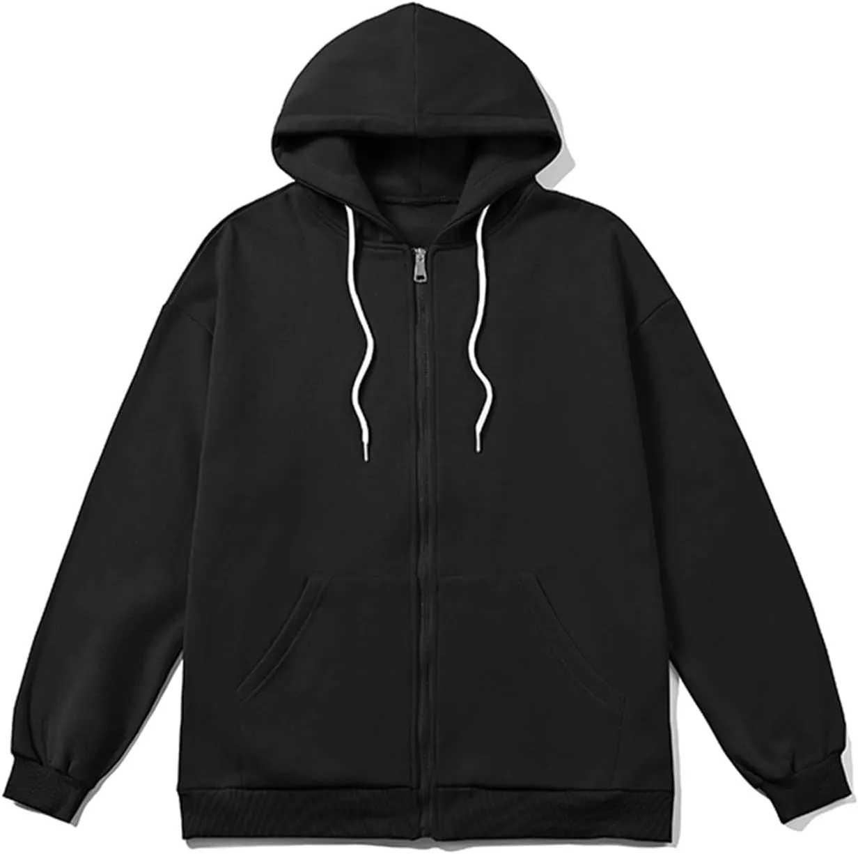 Mens Women Unisex Soild Basic Hooded Sweatshirt Couple Fleece Jacket Outwear With Pocket Zipper Hoodies Sweatshirt