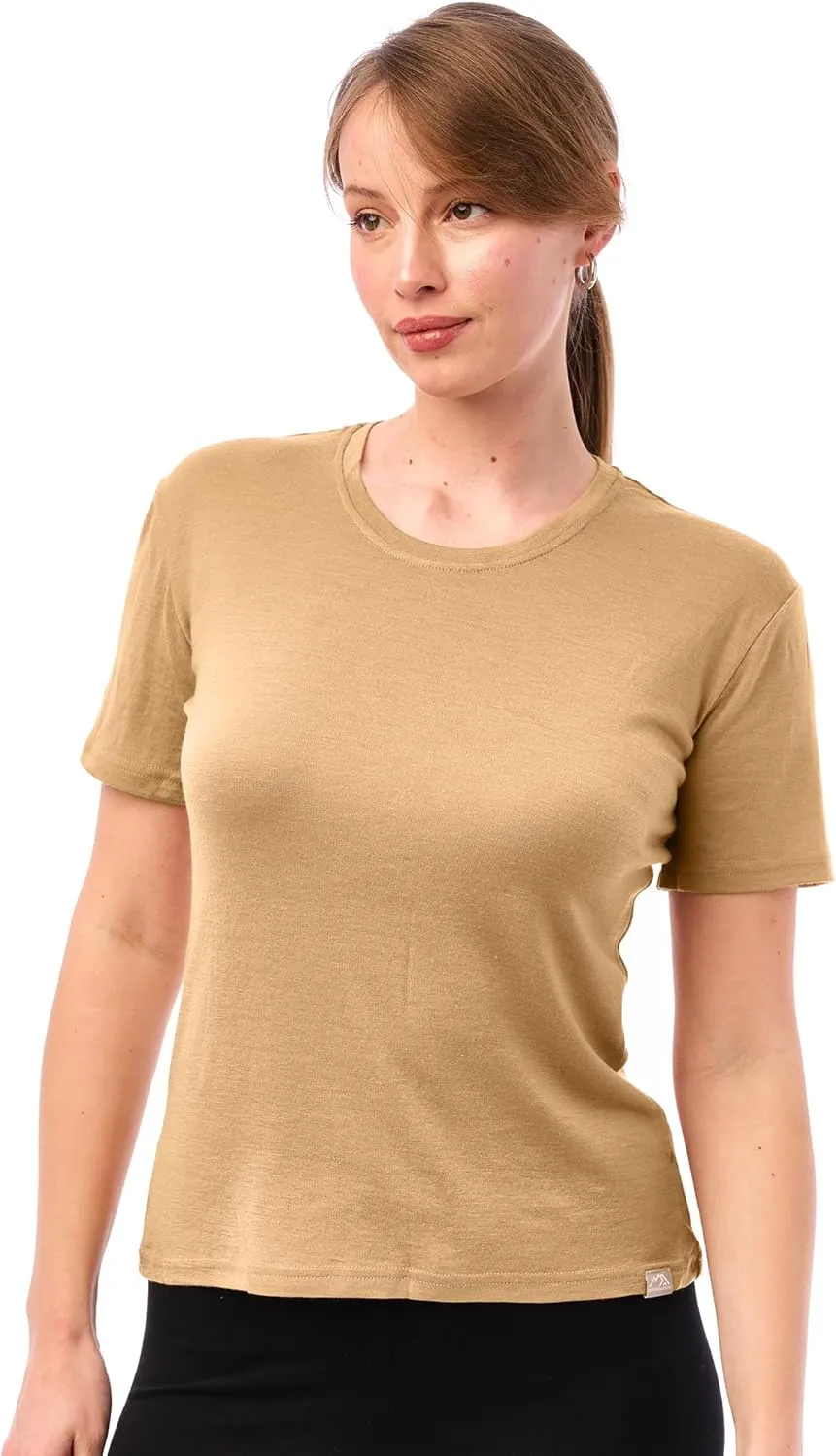 Merino.tech Merino Wool Shirt Women - 100% Merino Wool Base Layer Women Short Sleeve Tee