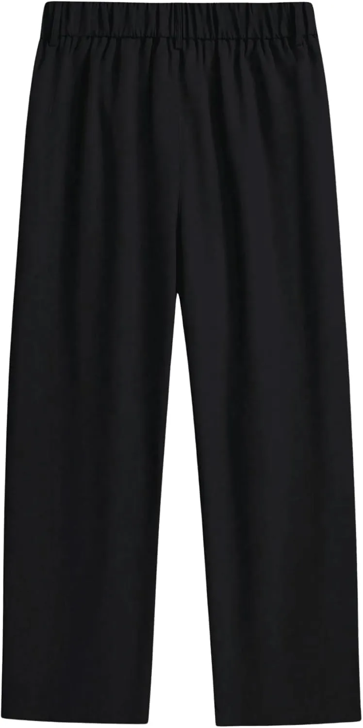 Milumia Men's High Waisted Wide Leg Pants Zipper Fly Loose Casual Trousers
