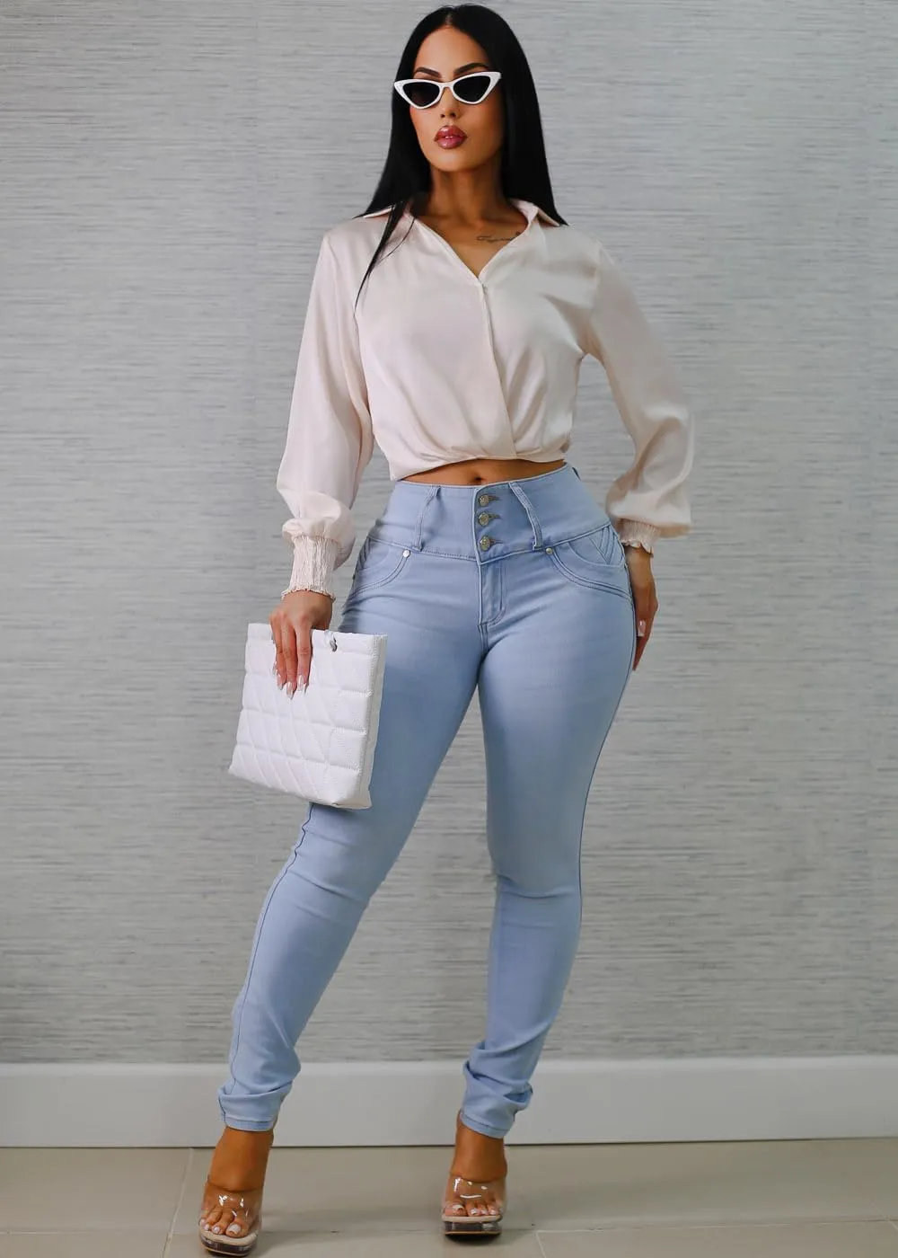 Moda Xpress High Waisted Butt Lifting Jeans for Women - Colombian Design Jeans Levanta Cola