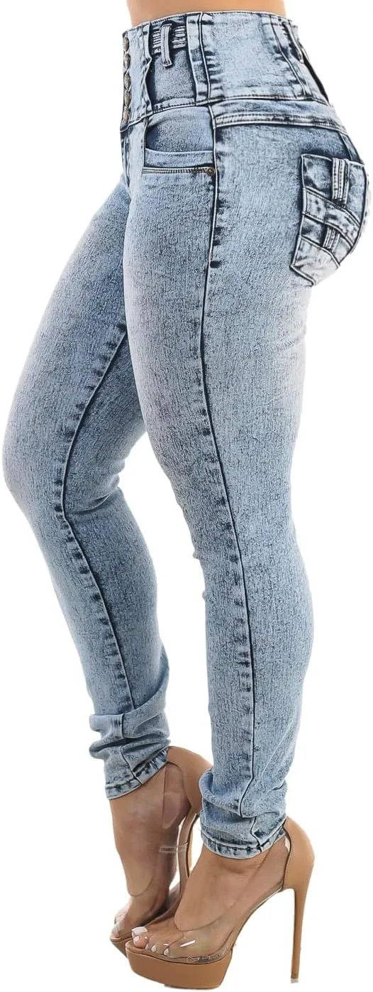 Moda Xpress Super High Waisted Butt Lifting Jeans for Women - Levanta Cola Skinny Jeans