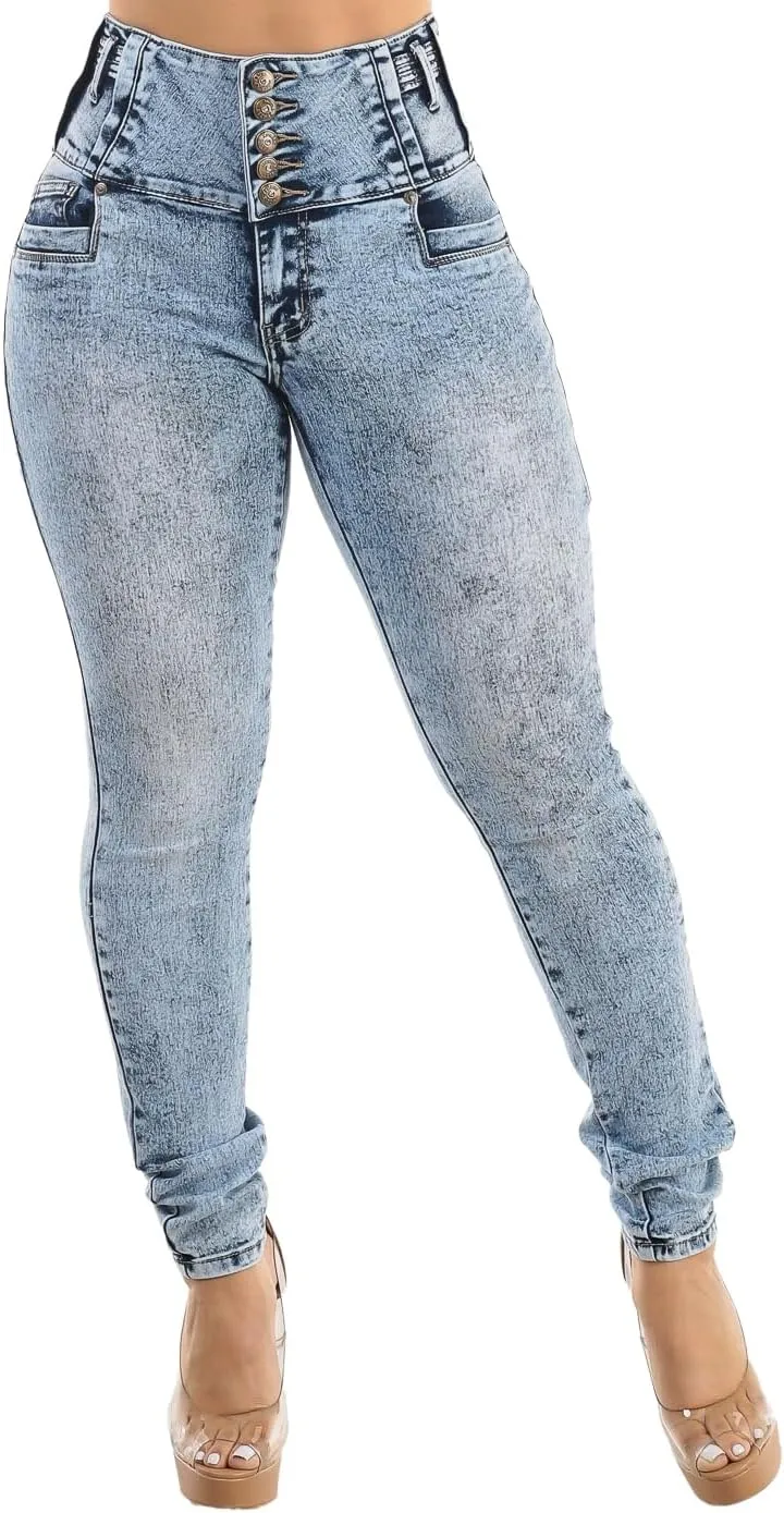 Moda Xpress Super High Waisted Butt Lifting Jeans for Women - Levanta Cola Skinny Jeans