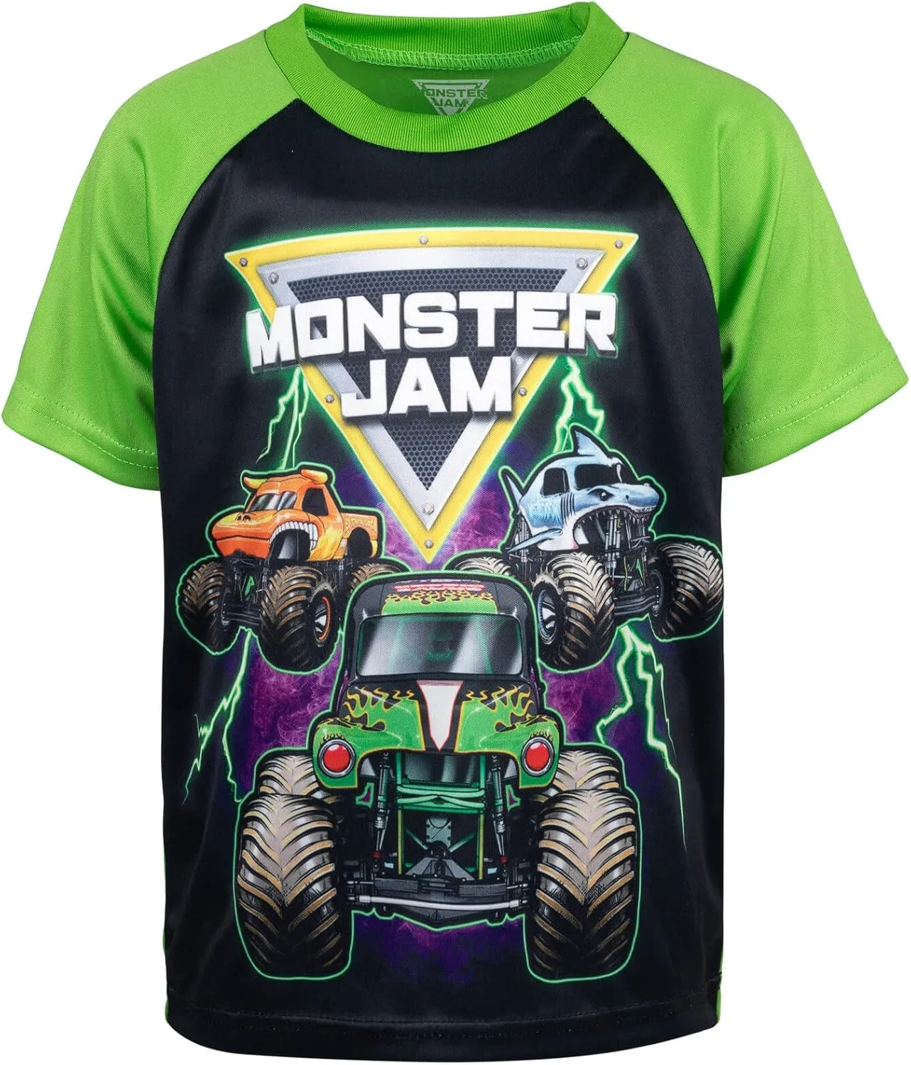 Monster Jam Grave Digger El Toro Loco Megalodon T-Shirt Tank Top and French Terry Shorts 3 Piece Set Toddler to Big Kid