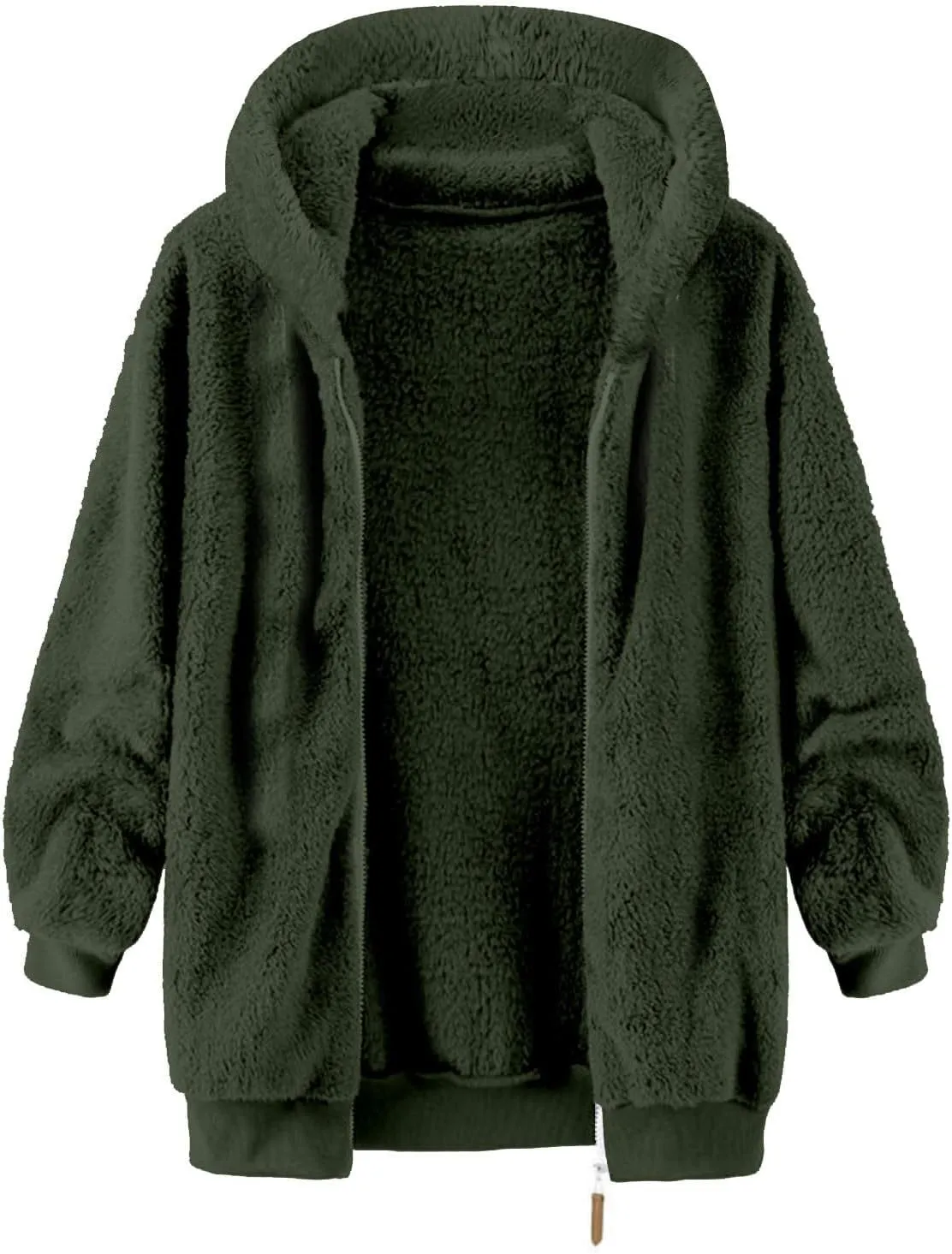 Muscularfit Men's Double Sided Furry Jacket Fall Winter Fashion Hood Coat Warm Down Jacket Full Zip Thicken Padded Outerwear