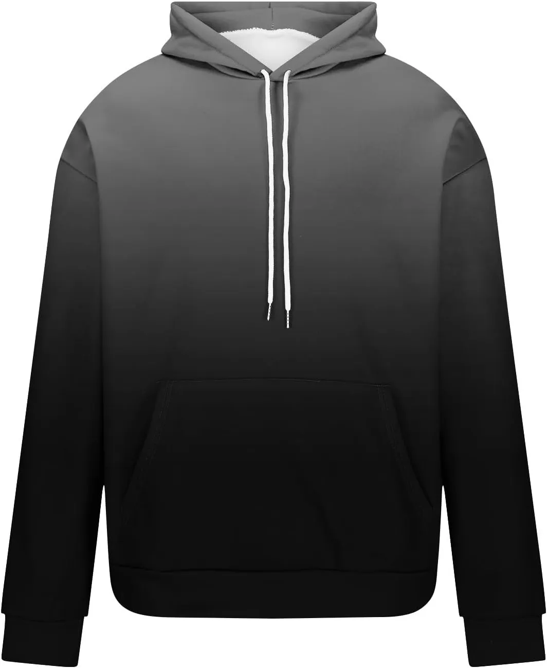 Muscularfit Mens Hooded Sweatshirt Drawstring Long Sleeve Gradient Color Casual Pullover Shirt Gym Athletic Oversized Hoodie