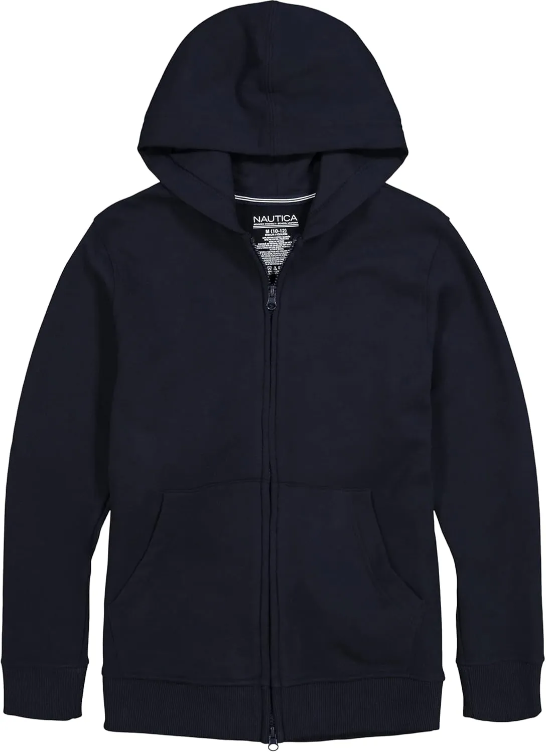 Nautica Boys' Long Sleeve Sensory-Friendly Fleece Full Zip Hoodie