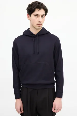 Navy Wool Hoodie