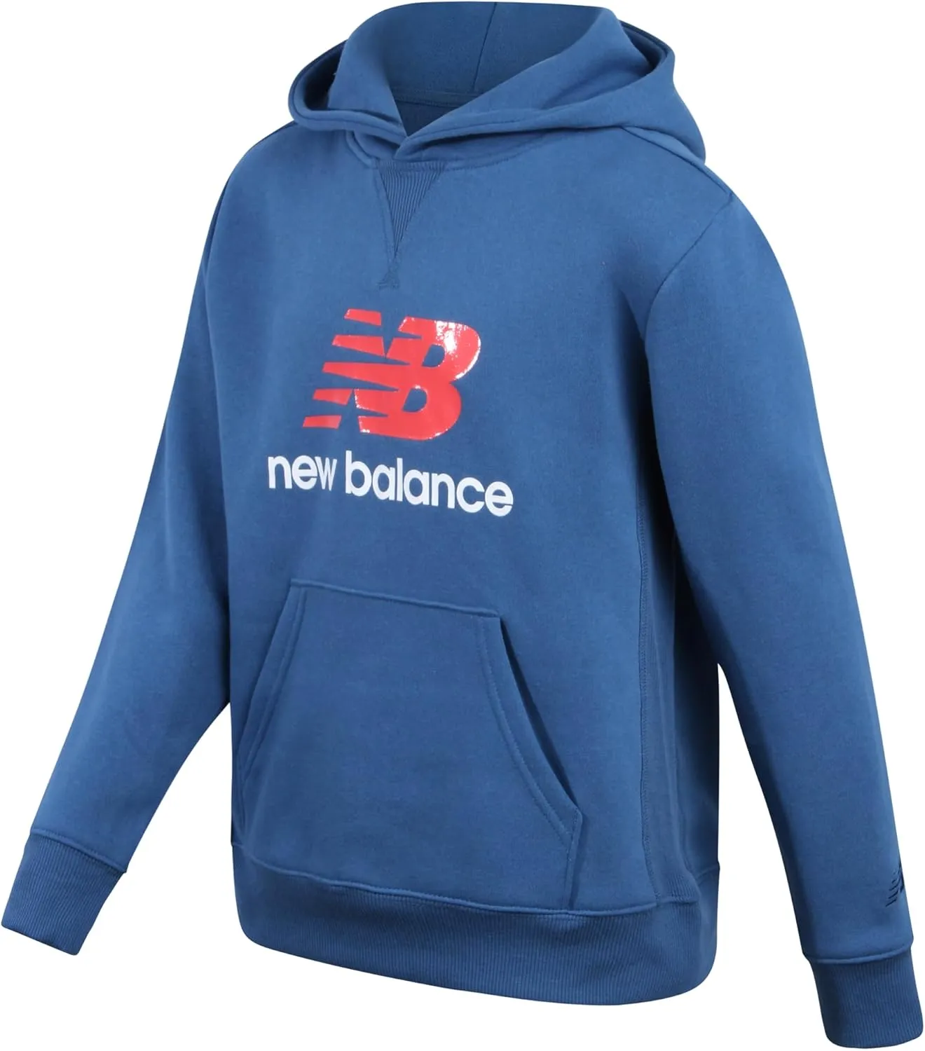 New Balance Boys' Hoodie - Durable Double Fleece Lined Pullover Sweatshirt with Reinforced Seams Kangaroo Pocket (Sizes 8-20)