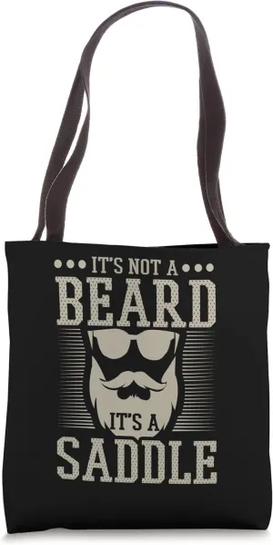 Not A Beard A Saddle Funny Bearded Christmas Dads Dad Xmas Tote Bag