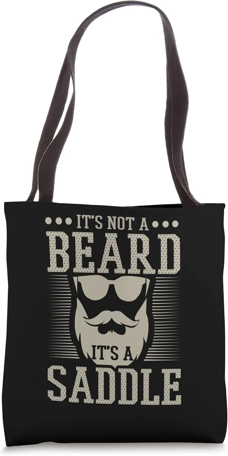 Not A Beard A Saddle Funny Bearded Christmas Dads Dad Xmas Tote Bag