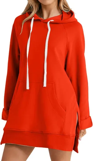 Oversized Hoodie Dress for Womens Hoodies Pullover Long Sleeve Hoodies with Pocket 2024 Fall Trendy Clothe