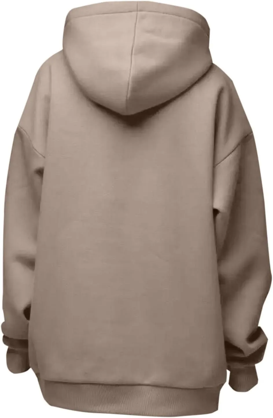 Oversized Hoodie Women Lantern Sleeve Fleece Lined Crewneck Sweatshirt Loose Fit Drop Shoulder Hooded Pullover