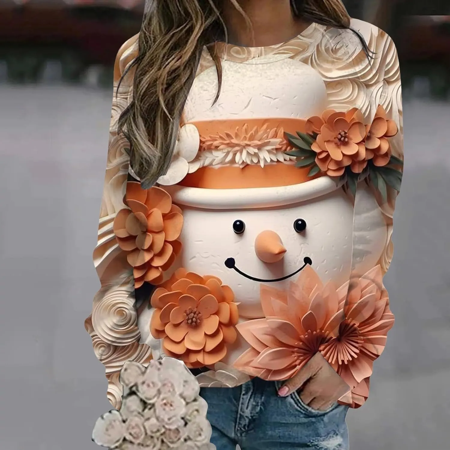 Oversized Hoodies For Women Long Sleeve Christmas Printed Sweatshirt Women'S Novelty Hoodiees Merry Sweatshirt Women
