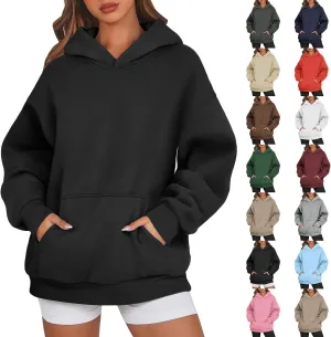 Oversized Hoodies for Women Loose Fit Comfort Colors Sweatshirts Fleece Long Sleeve Hooded Sweatshirts with Pockets