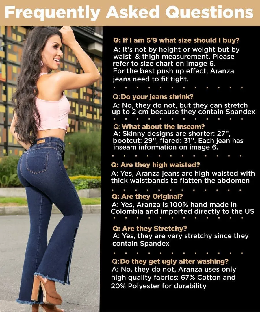 Pantalones Colombianos Levanta Cola | Butt Lifting Jeans for Women Colombian Jeans for Women Butt Lift Boot Cut Jeans Blue