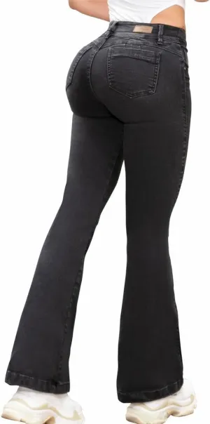 Pantalones Colombianos Levanta Cola | Butt Lifting Jeans for Women Colombian Jeans for Women Butt Lift Boot Cut Jeans Blue