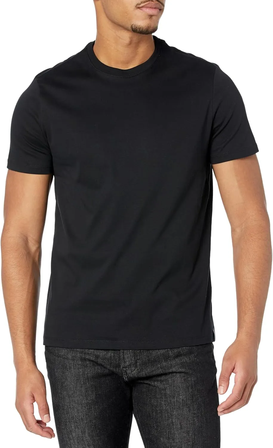 Perry Ellis Men's Cool Interlock Crew Neck Short Sleeve Tee with Lightweight, Moisture-Wicking Fabric