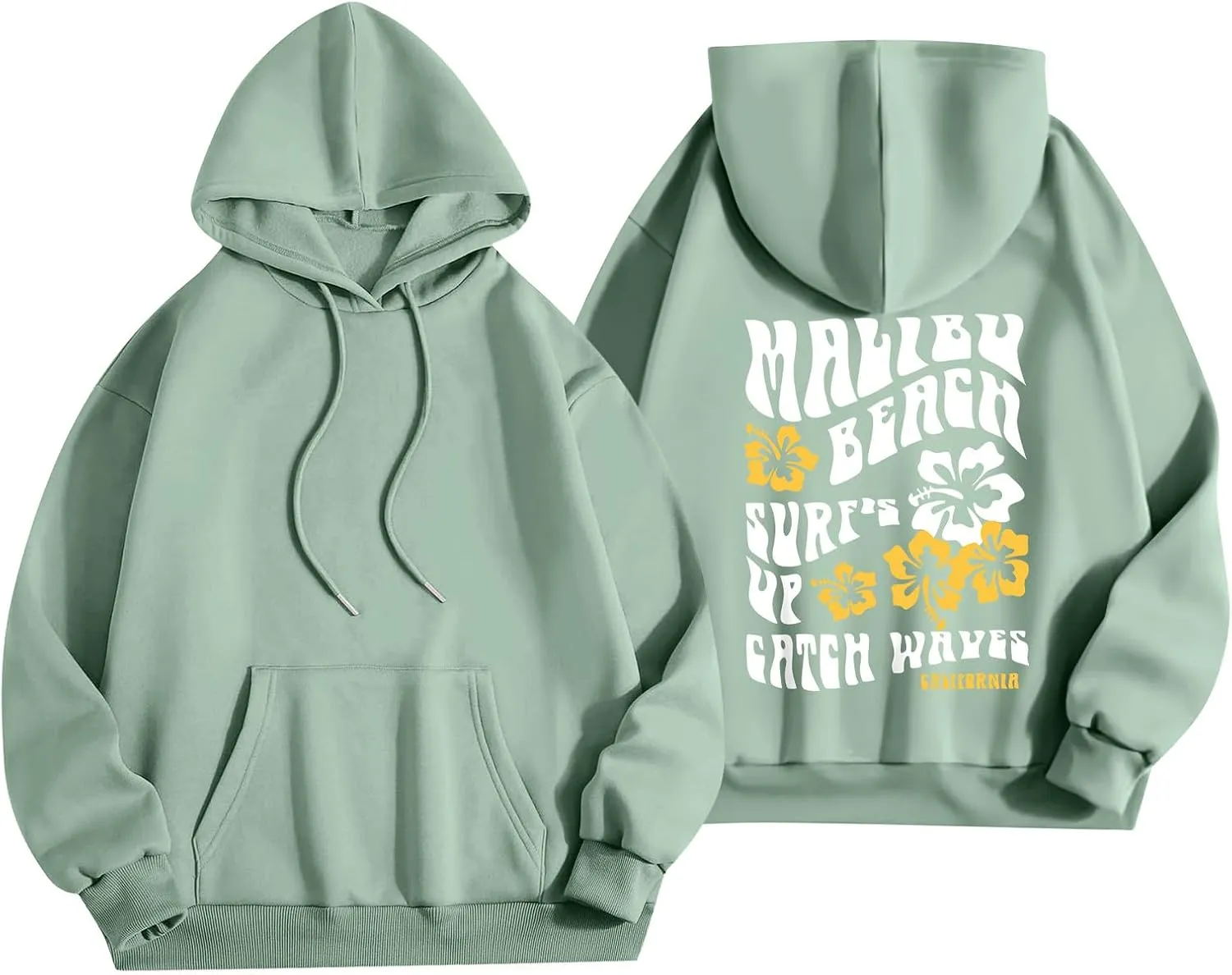 Pink Palm Puff Hoodie Letter Print Y2k Sweatshirt Trendy Preppy Sweatshirts for Teen Girls Cute Clothes