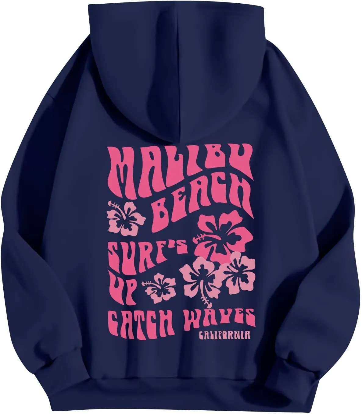 Pink Palm Puff Hoodie Letter Print Y2k Sweatshirt Trendy Preppy Sweatshirts for Teen Girls Cute Clothes