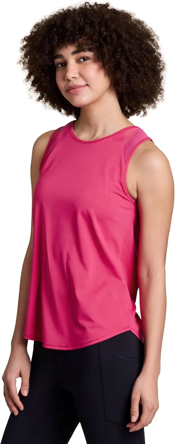 RBX Active Women's Workout Top with Breathable Mesh Panels, Quick Drying Gym Running Tank Top with Plus Sizes