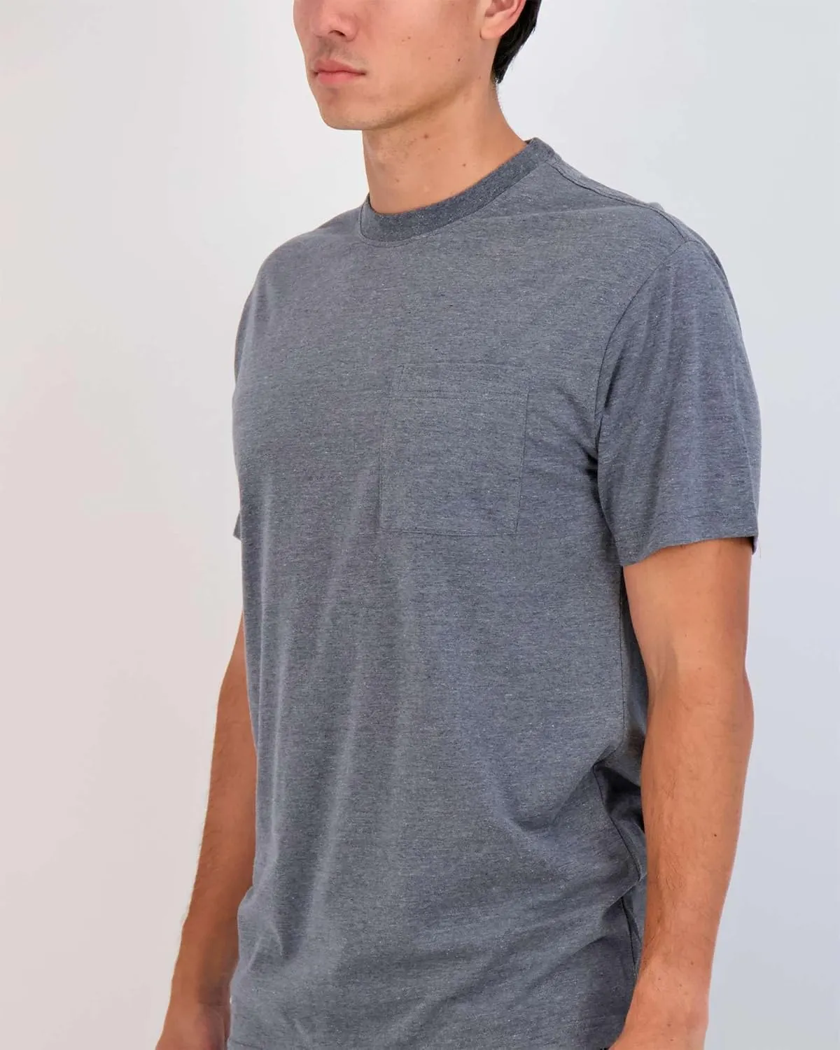 Real Essentials 4 Pack: Men's Cotton Performance Short Sleeve Crew Neck Pocket T-Shirt Athletic Top (Available in Big & Tall)